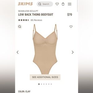 Large Skims Seamless Sculpt Thong Bodysuit in Clay